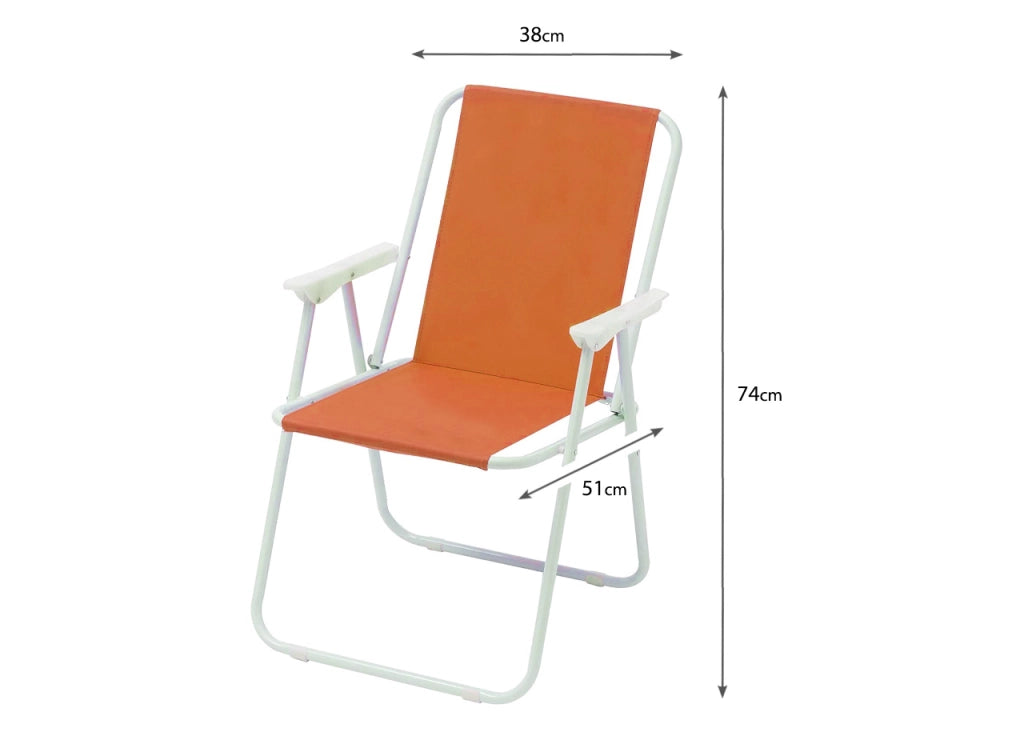 Sedia Camping Spiaggia Pieghevole Con Schienale Da Giardino Modello Miramare - Miramare - Arancio