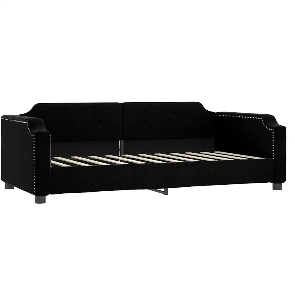 Divano Letto con Materasso-Sofa Letto-Daybed Nero 80x200 cm in Tessuto 627326