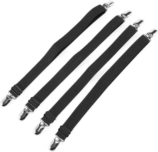Lakenspanner Verstelbare per 1 Persone - Lakenspanner per 2 Persone - Set di 4 - Morsetti in Metallo Resistenti - Adatto per Set di Cuscini - Lakenspanner