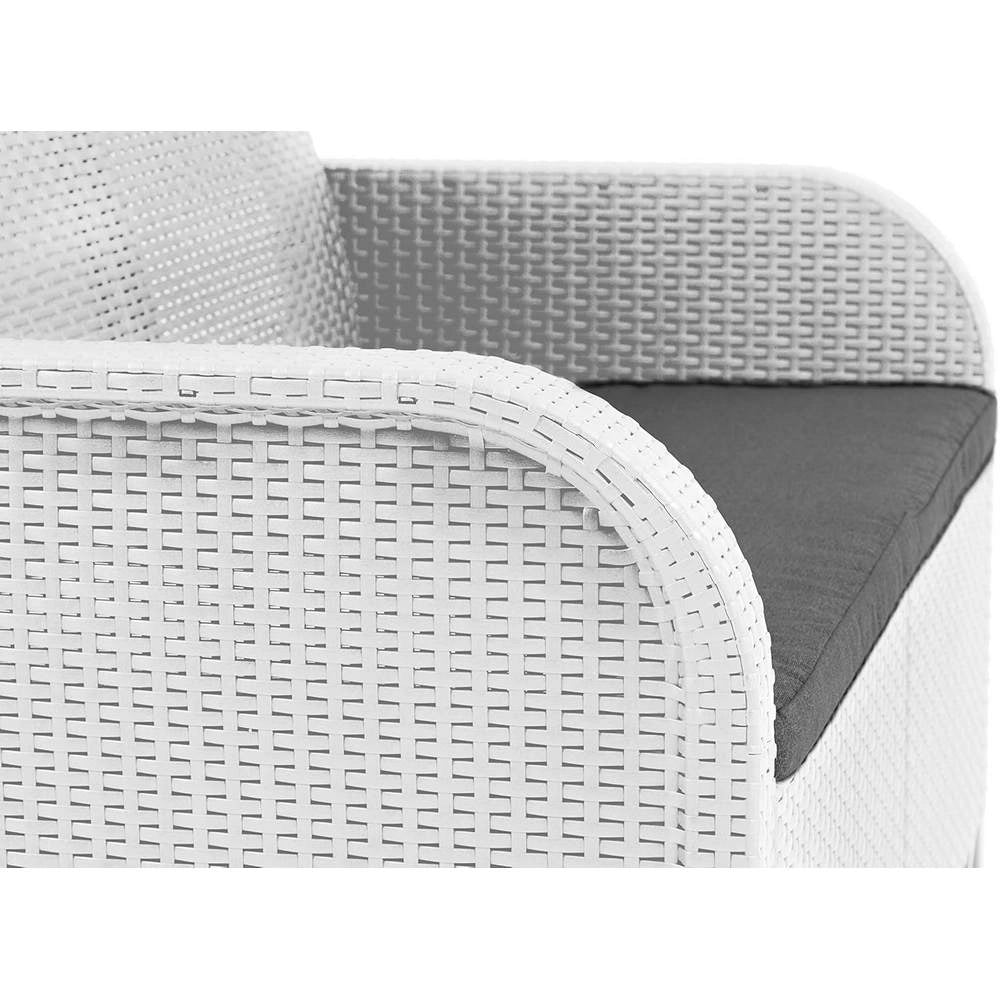 Set da Giardino Keter Rosalie effetto Vimini Divano Poltrone Tavolino Colore: Bianco