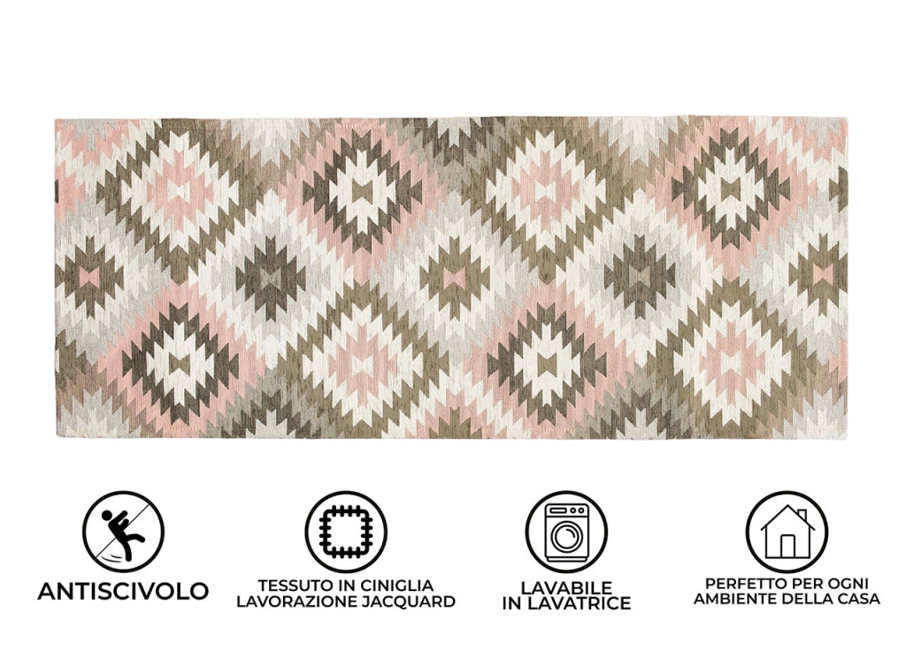 Tappeto Arredo Antiscivolo Camera Salotto Disegno Astratto Geometrico Avana By Suardi - 115x175 - Rosa