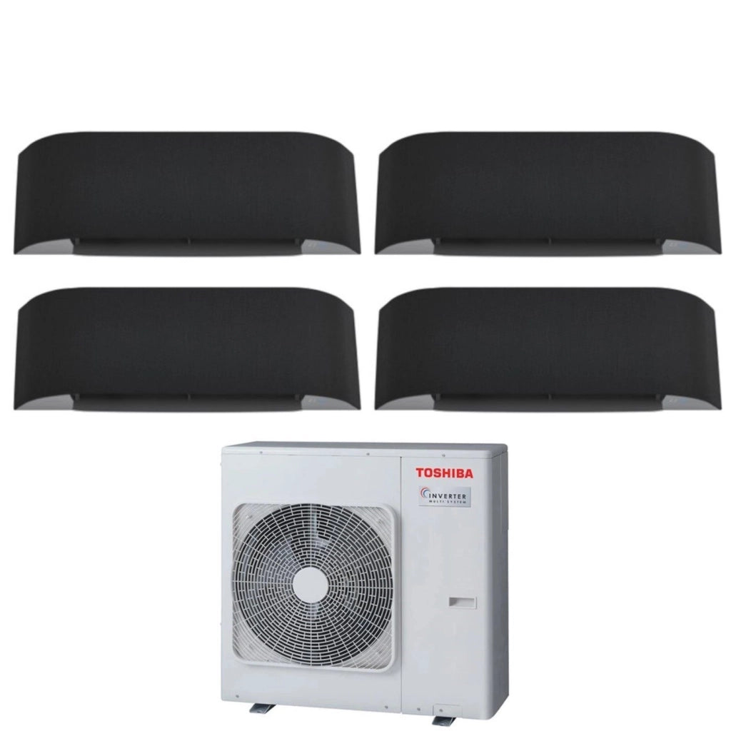 Climatizzatore Condizionatore Toshiba Quadri Split Inverter serie HAORI 10+10+16+16 (9+9+15+15) RAS-4M27U2AVG-E R-32 Wi-Fi Integrato 10000+10000+16000+16000 (9000+9000+15000+15000) Grigio Scuro