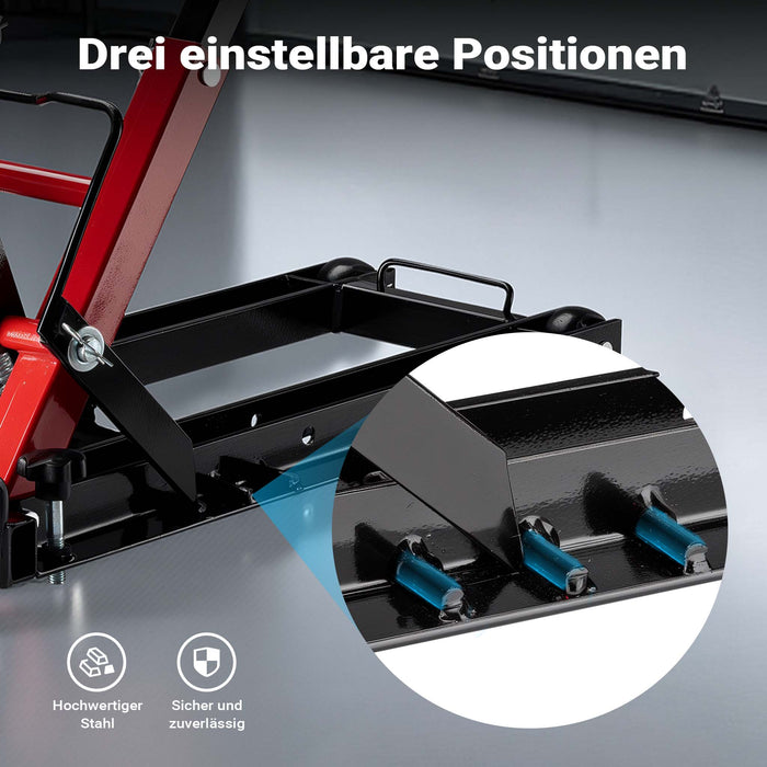 Sollevatore per trattorino 3in1, alza moto e quad, max 530 mm, Martinetto idraulico a carrello