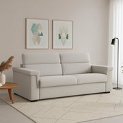 Cantu, Divano Fisso 3 Posti Sfoderabile Made in Italy, 225x95 cm Grigio Chiaro