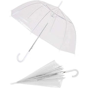 Trade Shop - Ombrello Trasparente A Cupola Automatico 90cm In Pvc Protezione Sole E Pioggia -