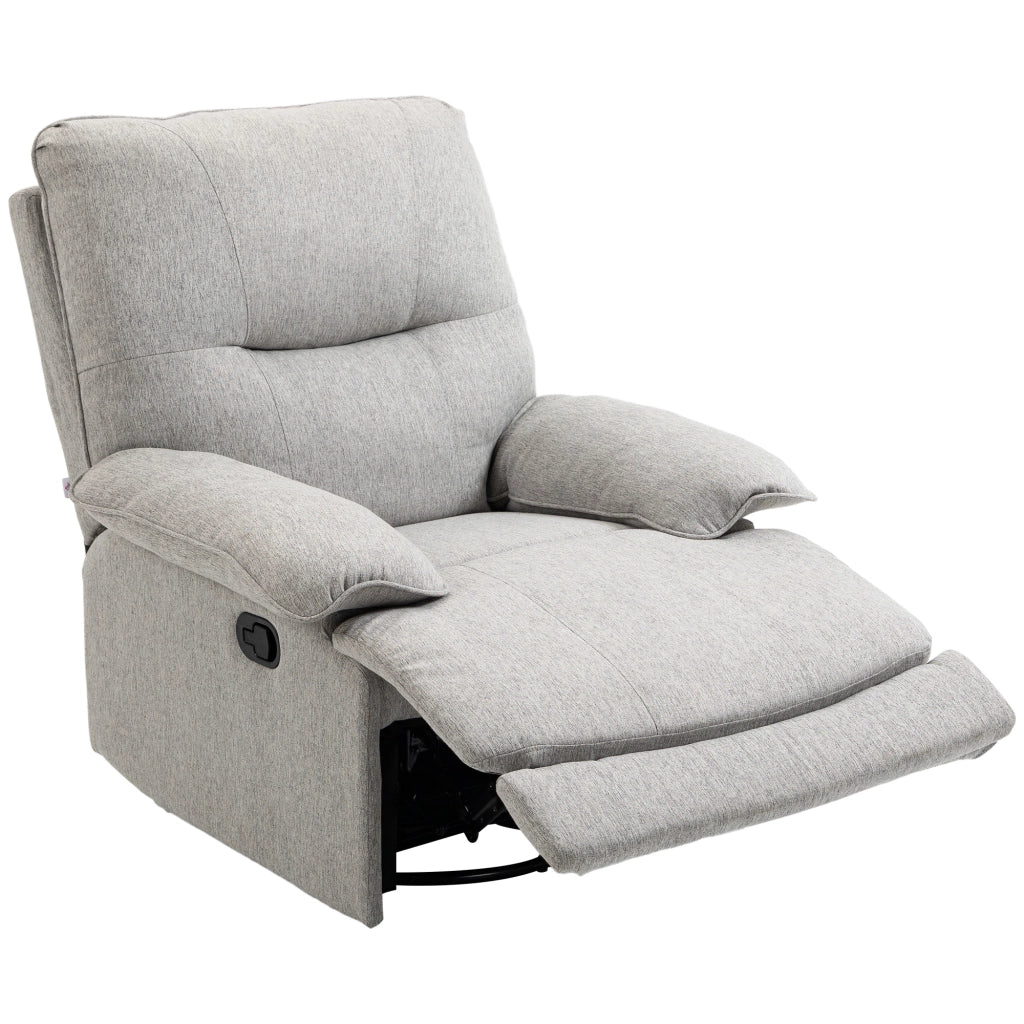 Poltrona Relax Reclinabile Manuale con Poggiapiedi Regolabile in Tessuto Grigio Chiaro ¨C zephmum