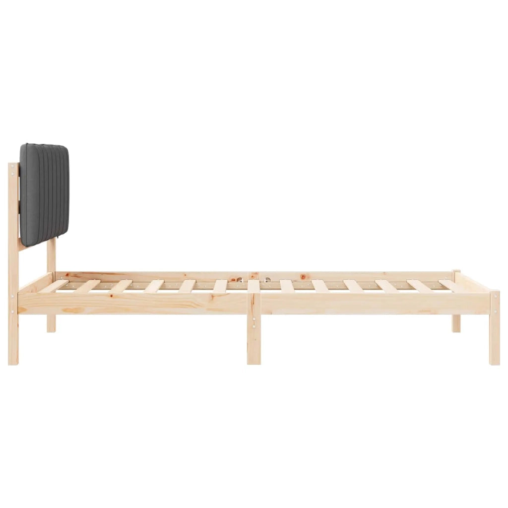 Letto con Testiera Rivestita Grigio scuro 100 x 200 cm