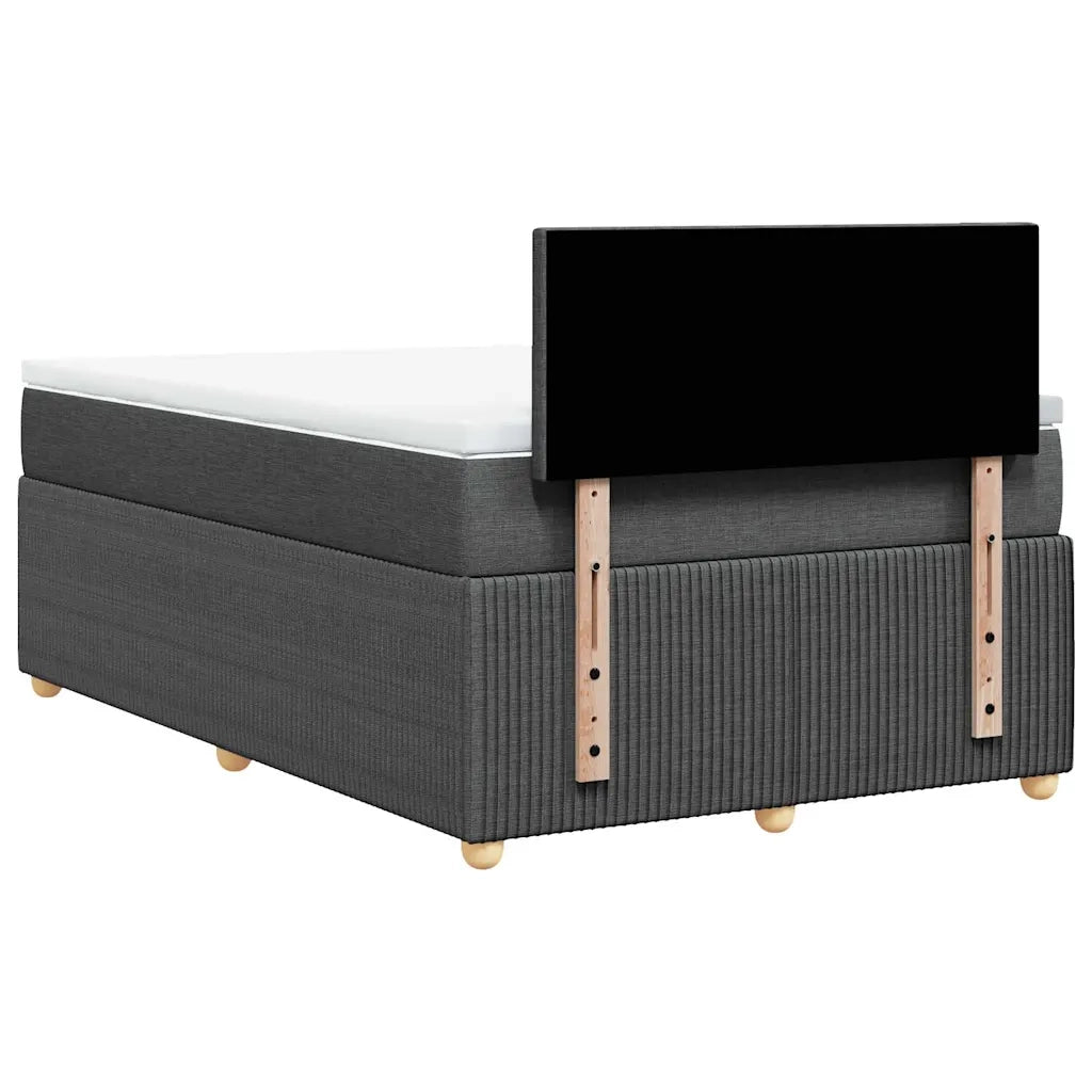 Giroletto a Molle con Materasso Grigio Scuro 120x200 cm Tessuto