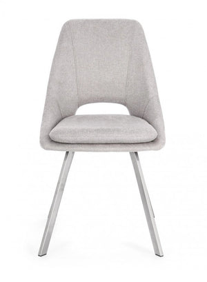 Set 2 Sedie 45x49,5x85 cm Kashar in Tessuto Grigio Chiaro