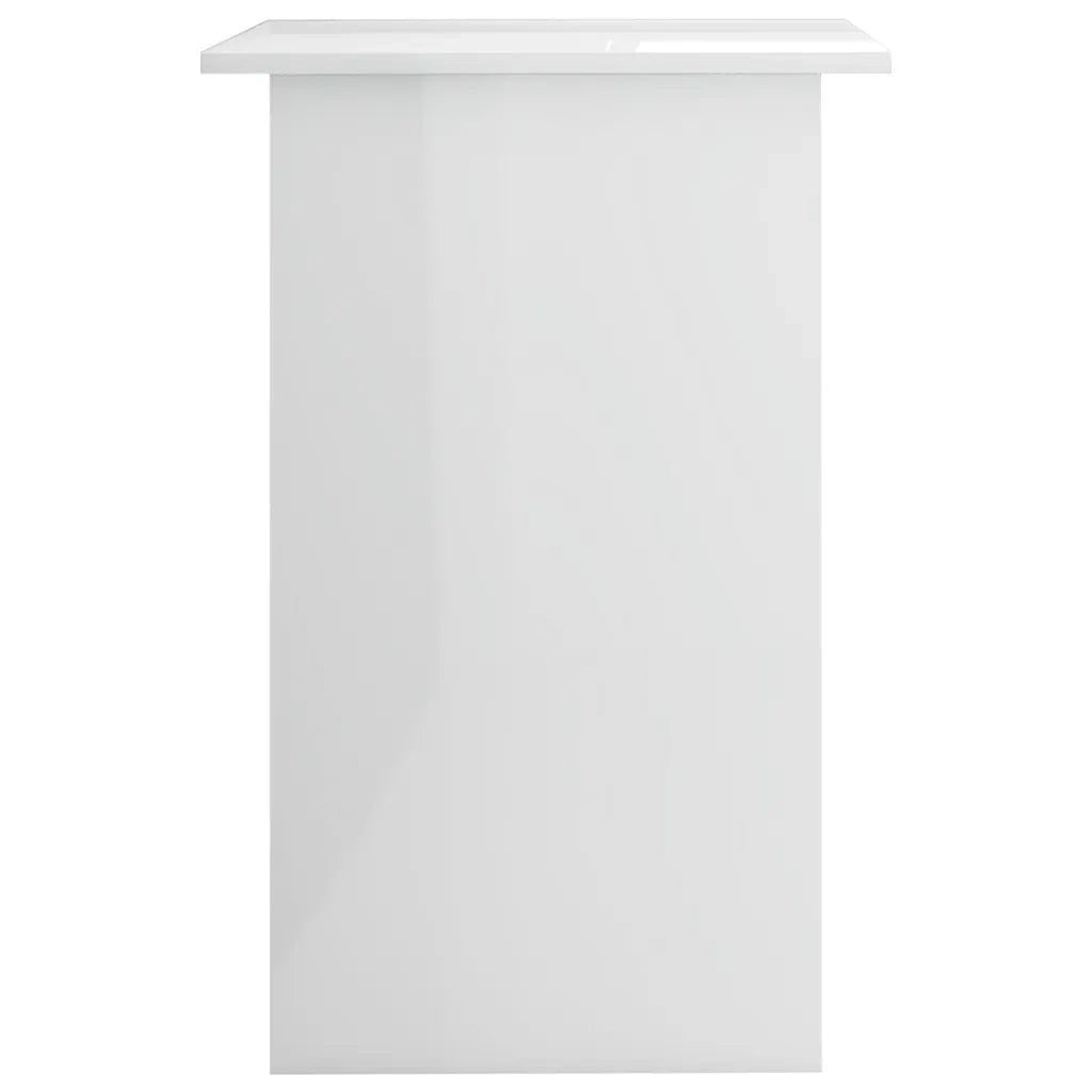 Scrivania-Scrivanie per ufficio e studio-Scrittoio Bianco Lucido 90x50x74 cm in Legno Multistrato