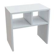 Tavolino rettangolare con 2 scomparti portaoggetti 50 x 50 x 30 cm bianco 03_0008633