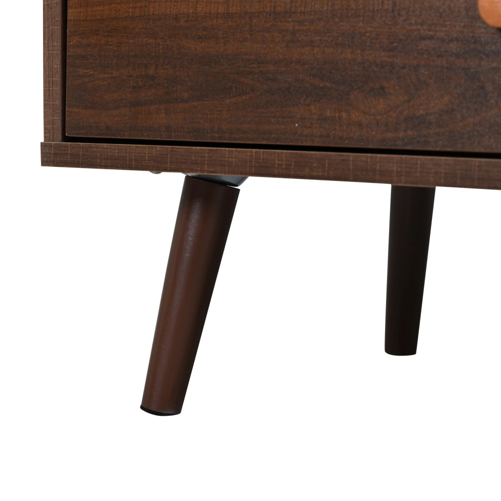 Mobile TV 180 x 40 x 46;5 cm con 2 cassetti e 2 ante avvolgibili; MDF; colore noce