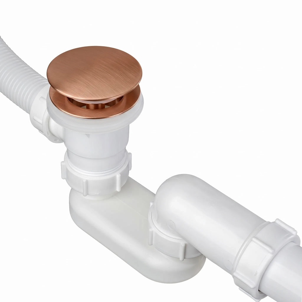 Sifone Per Vasca Rea Con Piletta Click-clack Brush Gold