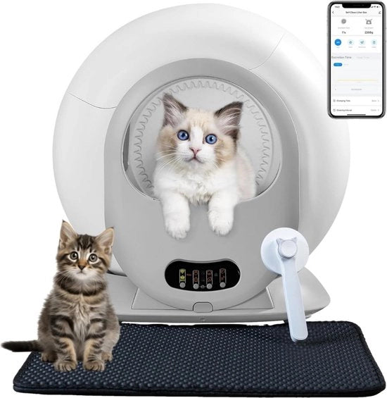 Cassetta automatica per gatti - Cassetta per gatti self-cleaning - Inclusa matrice per gatti e pacchetti di assorbimento aggiuntivi - Cassetta automatica per gatti self-cleaning