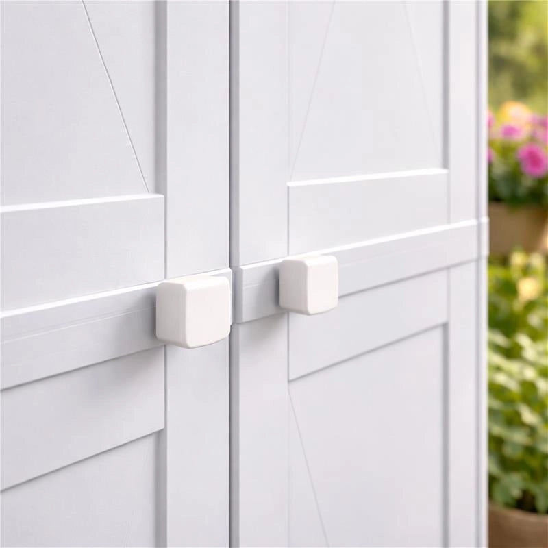 MA MAISON ARMADIO MULTIUSO IN PLASTICA 79X43X164 CM – ARMADIO CONTENITORE 2 ANTE CON 5 VANI INTERNI PER ORGANIZZAZIONE CASA
