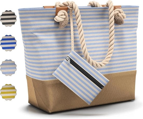 Tasca da Bagno XXL per Famiglia - con Chiusura e 2 Borse Interne (per Pelli Idrofoba e Oggetti di Valore) Manico Comodo Leggero Grande Impermeabile | Tasca da Bagno XXL.