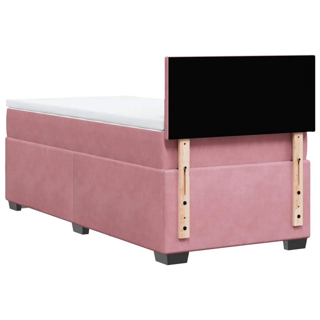 Giroletto a Molle con Materasso Rosa 100x200 cm in Velluto 3286233