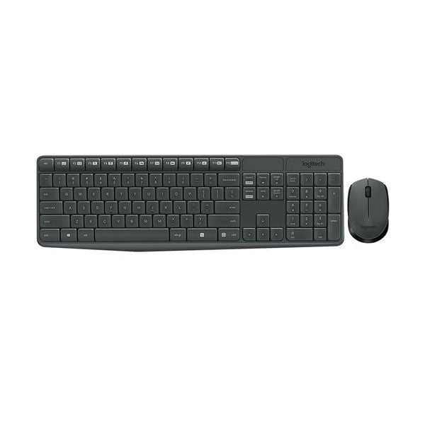 Logitech mk235 combo tastiera e mouse wireless per windows, ricevitore unifying usb 2,4 ghz wireless, 15 tasti fn, lunga durata della batteria, compatibile con pc, laptop - 920-007913