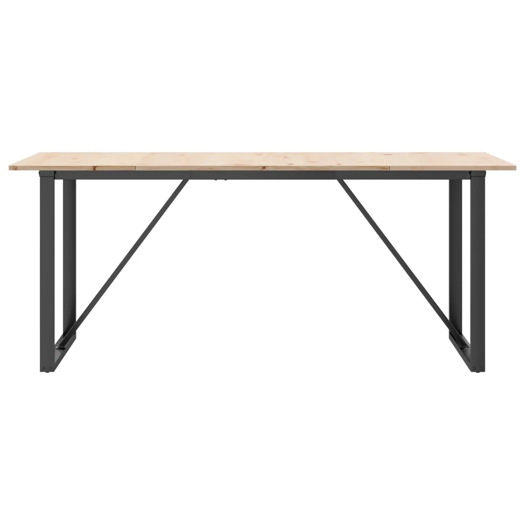 Tavolo da Pranzo Telaio a O 180x90x75 cm Legno Pino e Acciaio 3282678