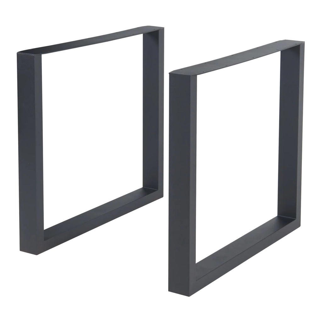 Set di 2 gambe per tavolo da arredamento moderno design originale fai da te acciaio 72 x 70 cm nero 03_0009682