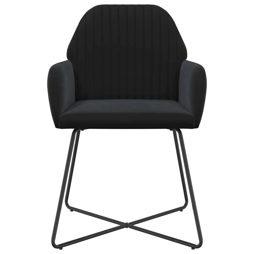 Sedie da pranzo 4 pcs Velluto (V) Nero 55 x 50 x 84 cm 3428378