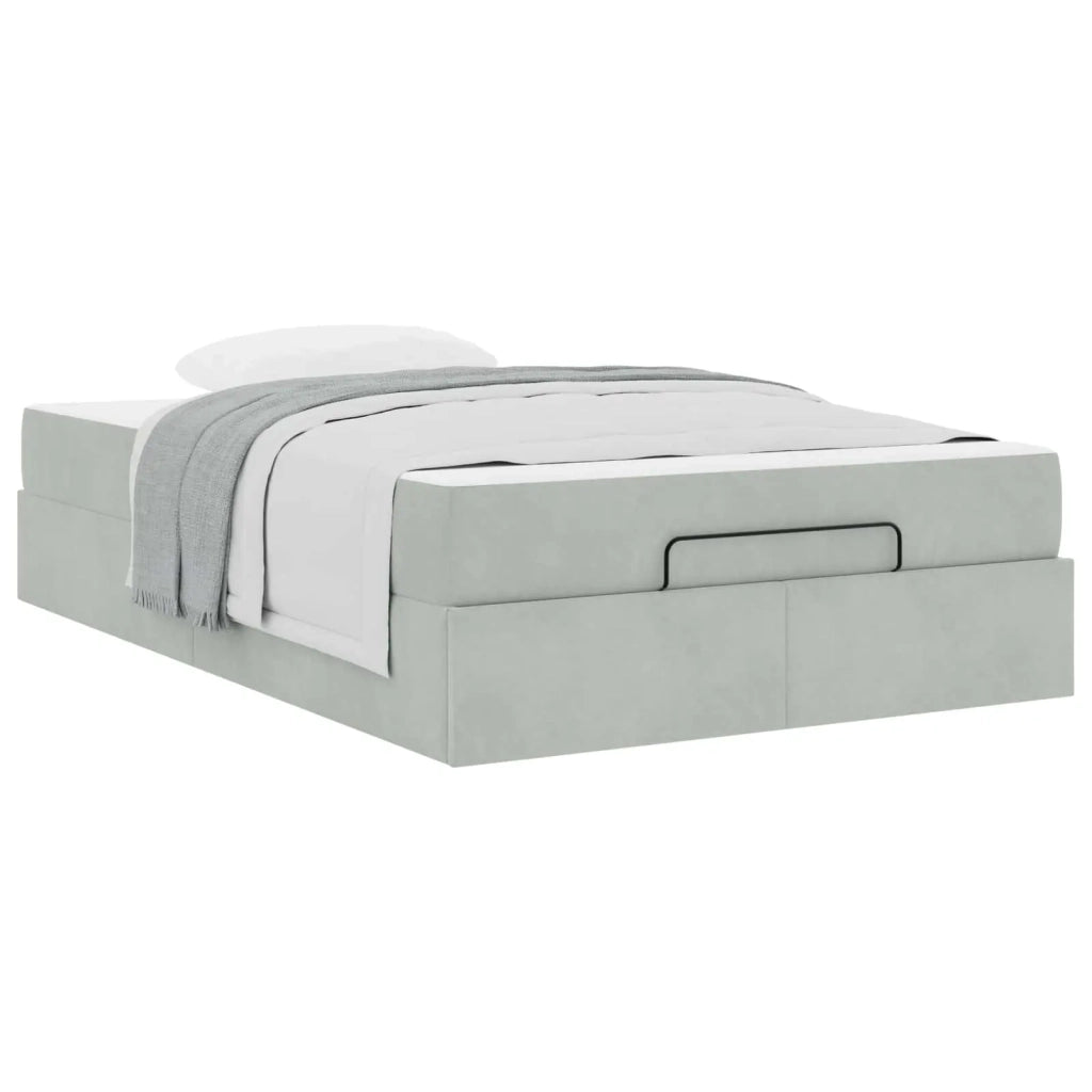 Struttura letto con materasso 2 pcs Grigio chiaro Velluto 3399546