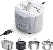 Pompa di Sostituzione per Fonte d'Acqua per Animali, 3,2 L, in Acciaio Inox, Silenziosa 30dB
