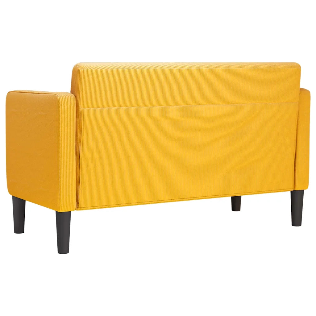 Divano Divanetto Giallo Chiaro 109cm Tessuto di Velluto a Coste 4100528