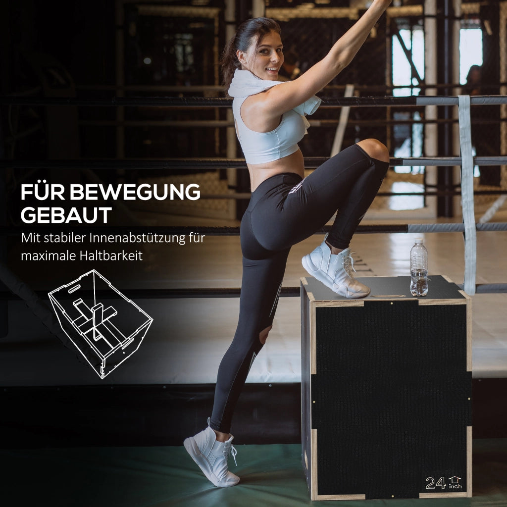 Plyo Box per Allenamento ¨C Xylo ¨C 61x51x41 cm Nero Portata 120 kg