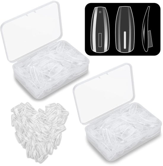 Nageltips Acrilici 200 Stuks - Transparenti - Per Pratica - Progettazione - Sostitutivi - Articolati