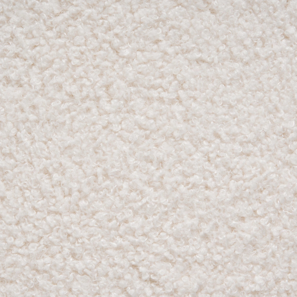 Pouf quadrato moderno grande rotondo poggiapiedi tessuto bouclé camera da letto soggiorno bianco sporco