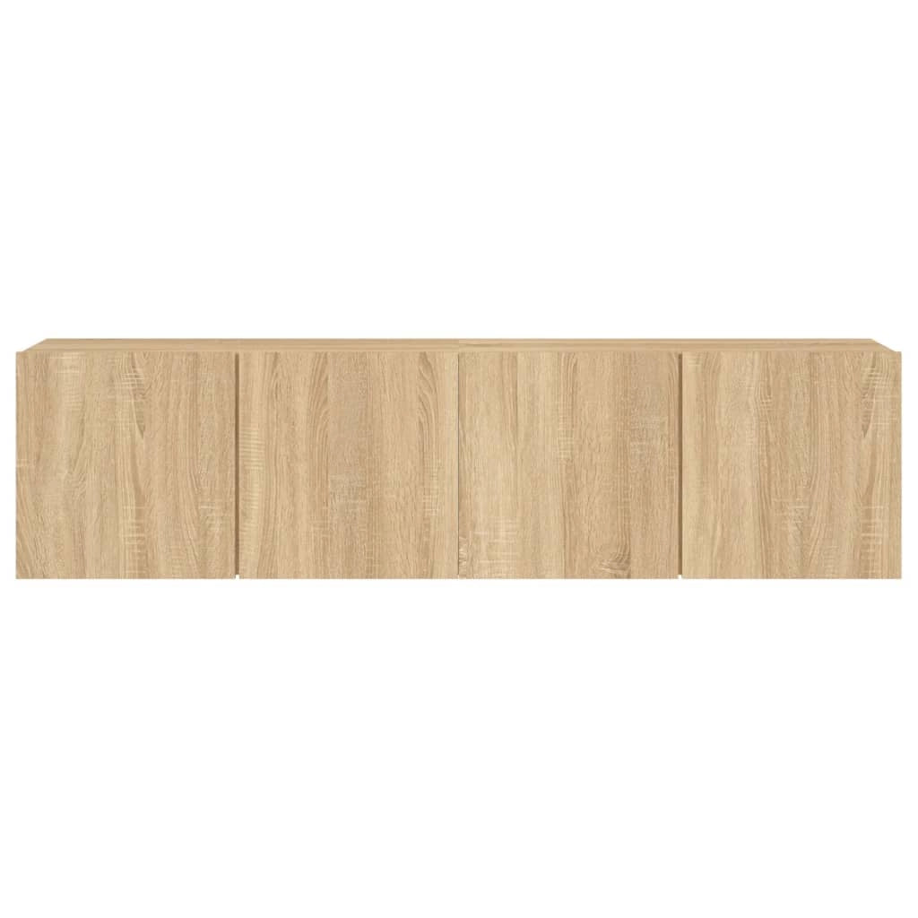 Mobile TV multimediale da parete mensola TV credenza TV per sala da pranzo soggiorno camera da letto 2 pezzi rovere Sonoma 80 x 30 x 41 cm marrone 02_0029002