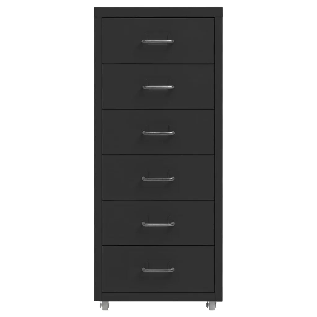 Schedario Mobile Nero 28x41x69 cm in Metallocod mxl 106128