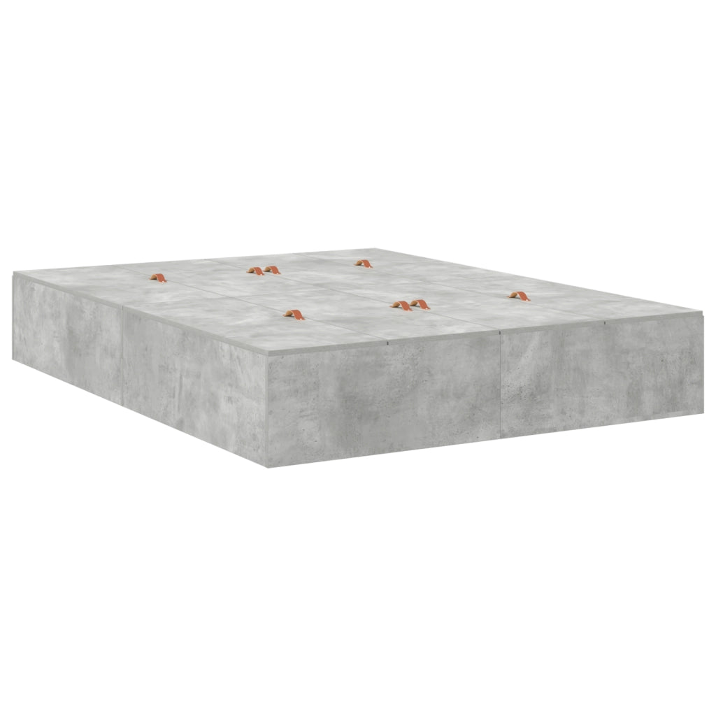 Struttura Letto con Contenitore Grigio Cemento 140x190 cm