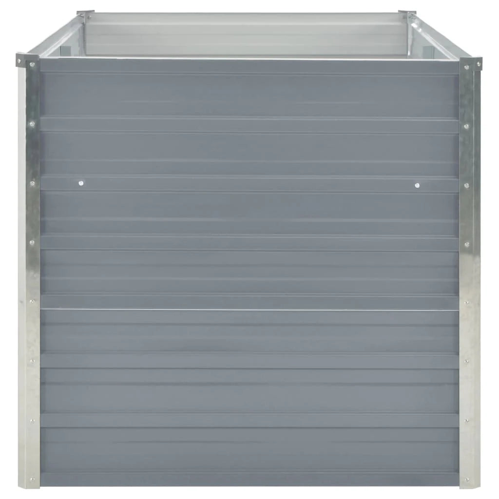 Fioriera rialzata per piante e fiori giardino 160 x 80 x 77 cm acciaio zincato grigio 02_0000797