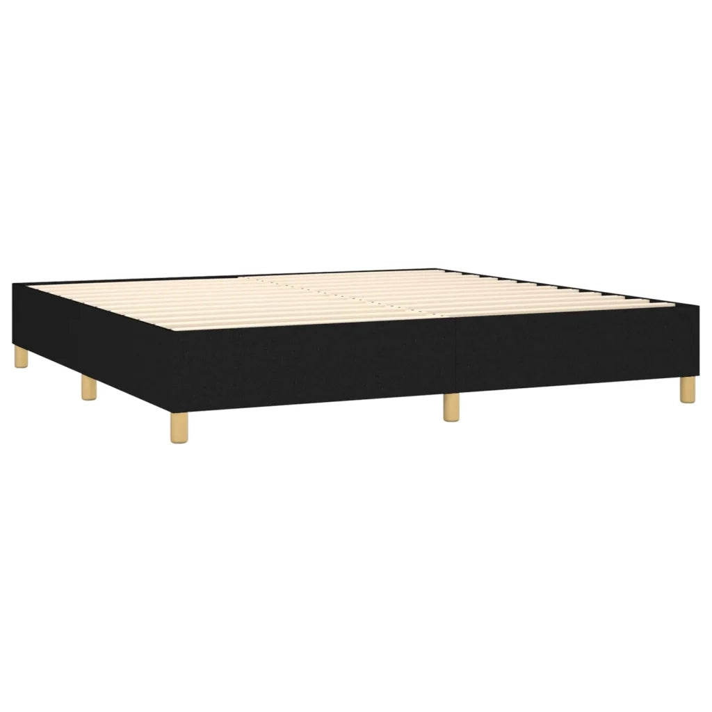 Letto a Molle Materasso e LED Nero 200x200cm in Tessuto cod mxl 62857