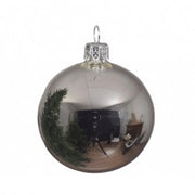 Box Da 4 Palline Natalizia In Vetro Argento Lucido 10 Cm