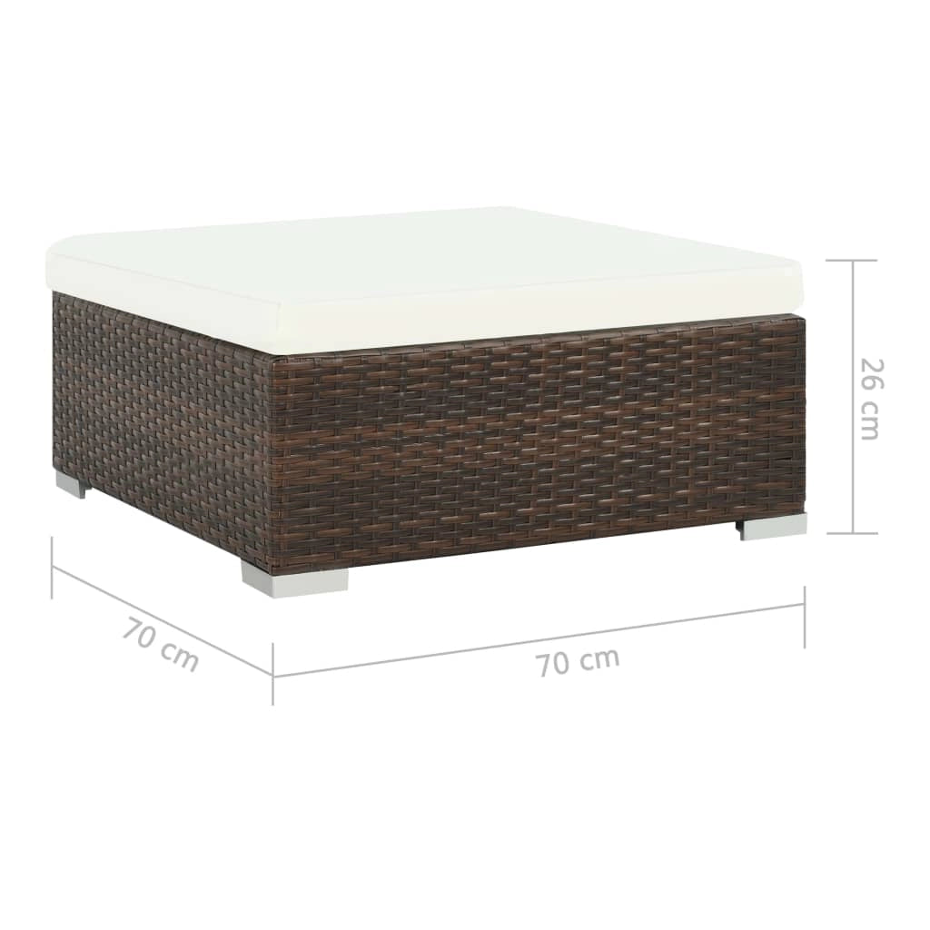 Set di mobili da giardino mobili da esterno 7 pezzi con cuscini resina intrecciata marrone 02_0017301