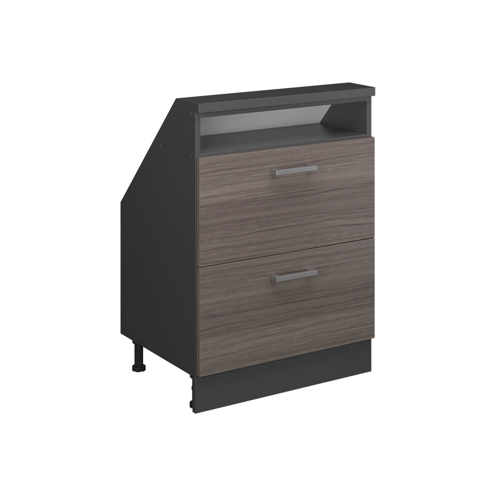 Mobile cucina sottotetto R-Line Grigio nobile/Antracite 60 cm con 2 cassetti Vicco
