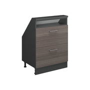 Mobile cucina sottotetto R-Line Grigio nobile/Antracite 60 cm con 2 cassetti Vicco