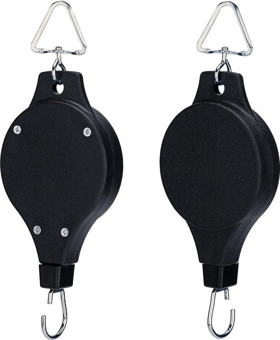 Supporto per piante con sollevamento intercambiabile, rotazione a cavo, regolazione pull down, hanger per fioriera e mandola per voliera - 2 pezzi.