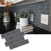 Set di sticker per parete da 10 pezzi | Grigio | Sticker per parete sovrapposti | Tegli | Sticker per parete | Bagno e soggiorno | Impermeabili