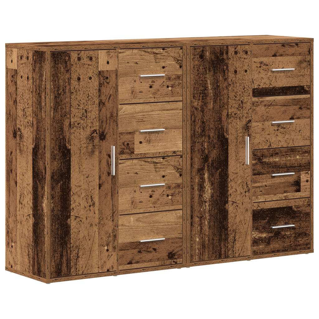 Credenze 2 pezzi Legno Vecchio 60x31x84 cm Legno Ingegnerizzato