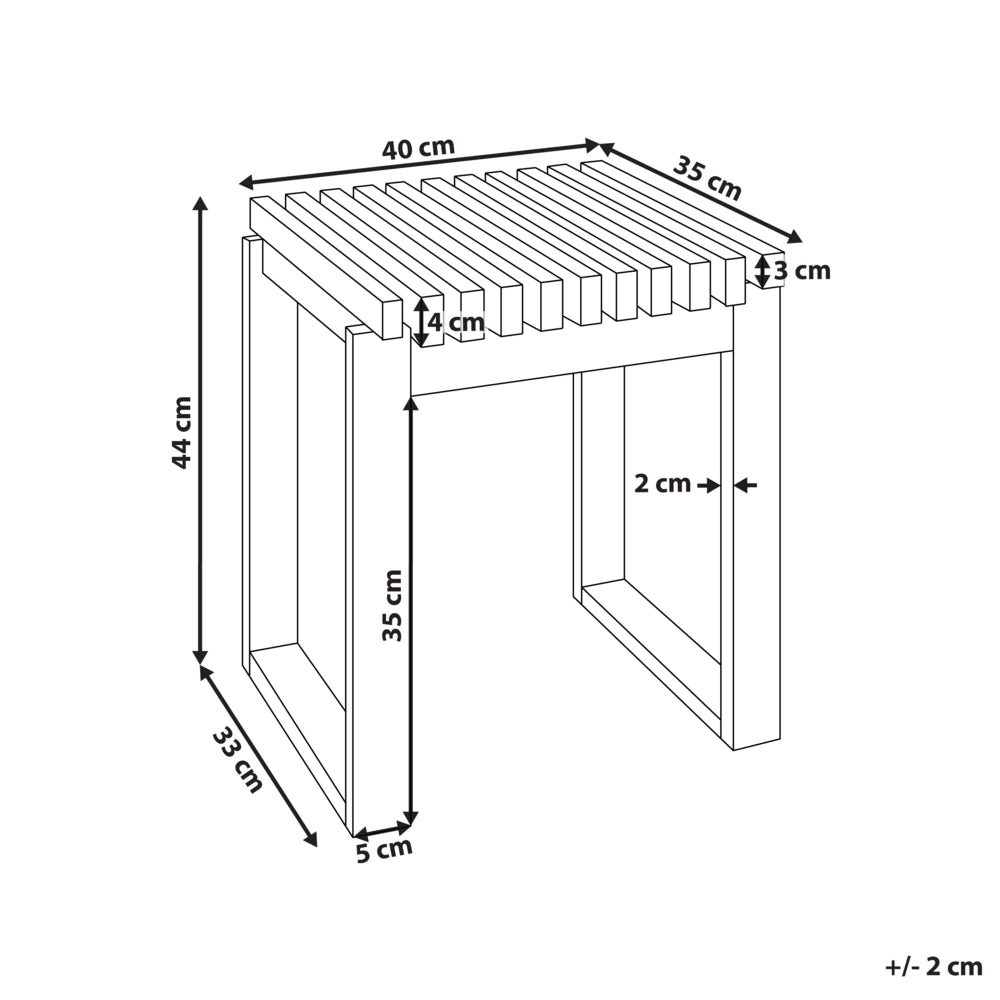 Tavolino da giardino Bistro in legno di acacia chiaro 40 x 40 cm quadrato Piccolo rustico moderno