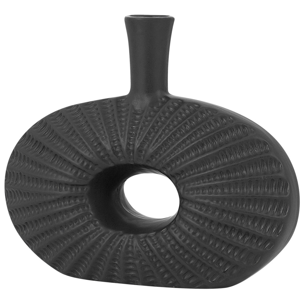 Vaso da Tavolo Decorativo gres porcellanato Nera 24 cm Ovale Glamour in stile moderno