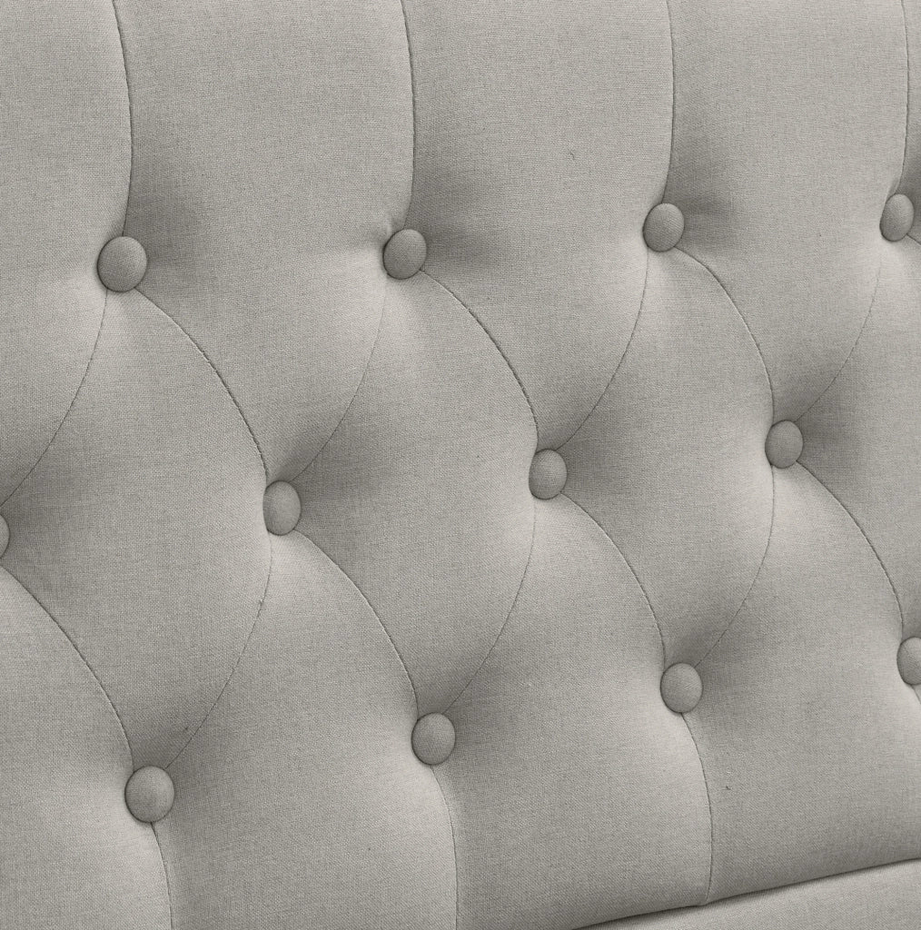 Letto imbottito contenitore 140x200 cm in lino grigio con rete a doghe