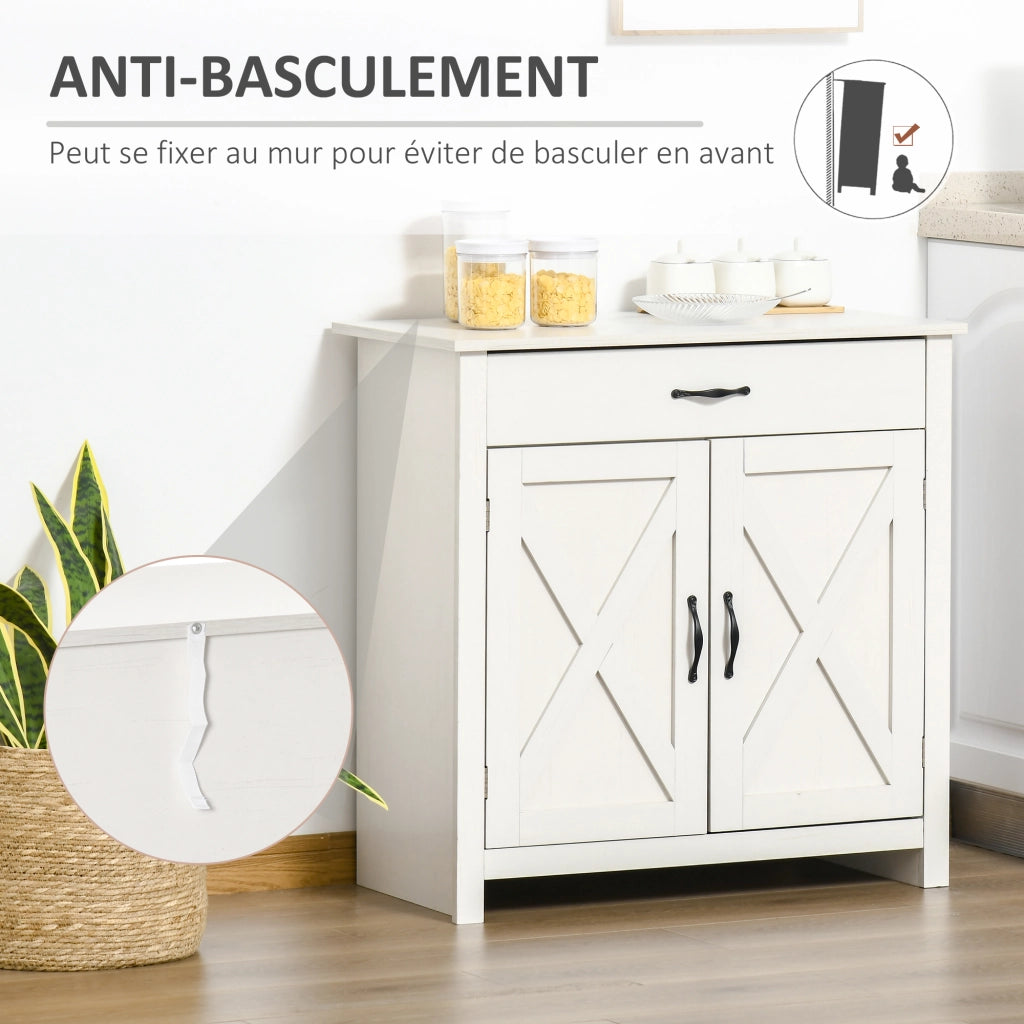 Buffet ¨C zephmum ¨C 2 porte grange, cassetto, bianco, 80x39.7x80 cm