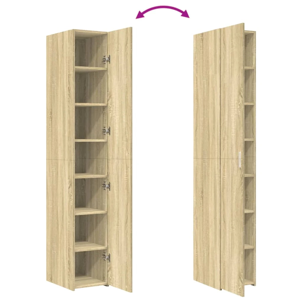 Buffet credenza cassettiera armadio mobile contenitore organizer cucina soggiorno salotto rovere Sonoma alto 30 x 42,5 x 185 cm legno ingegnerizzato marrone 02_0033940