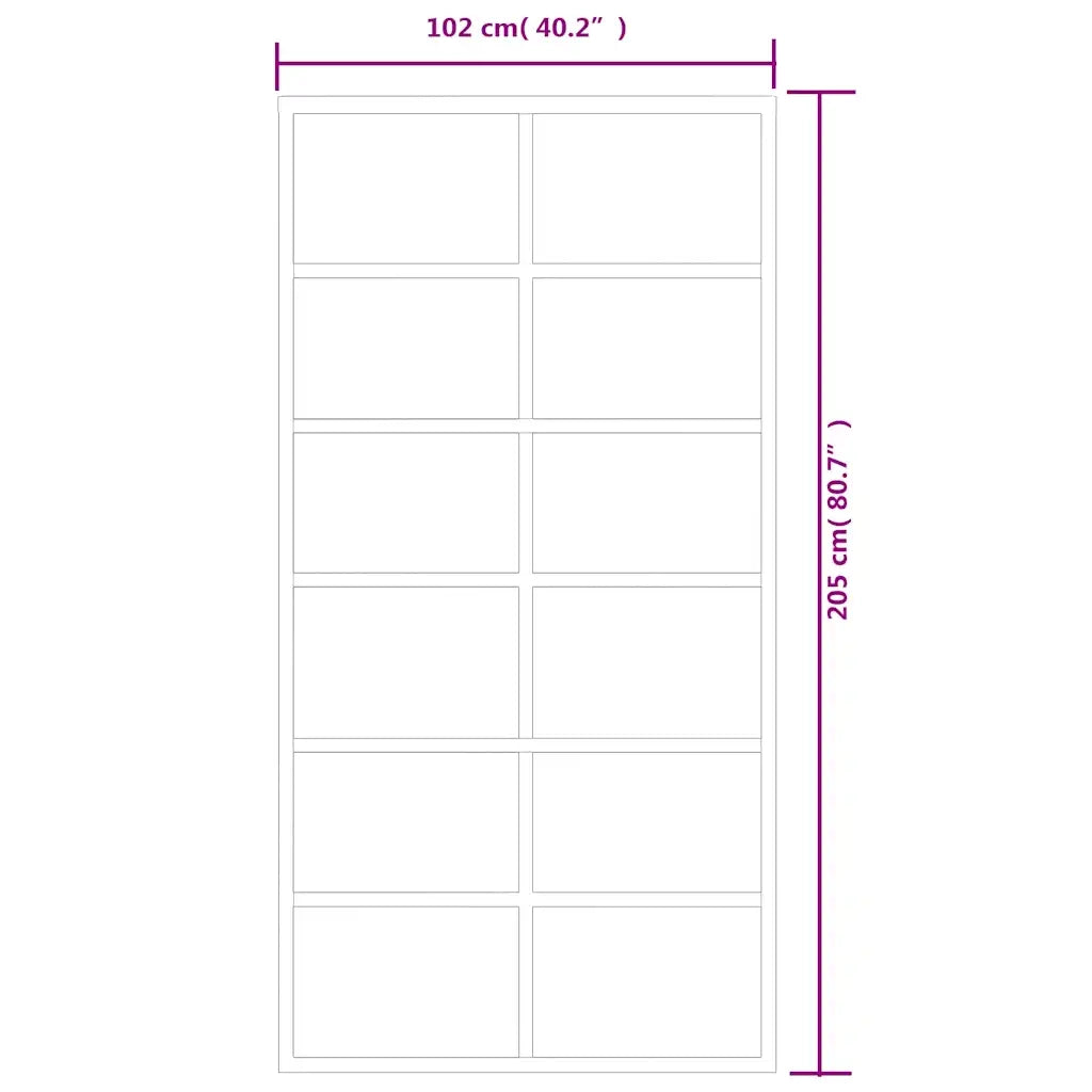 Porta Scorrevole in Vetro ESG e Alluminio 102x205 cm Nera 151019