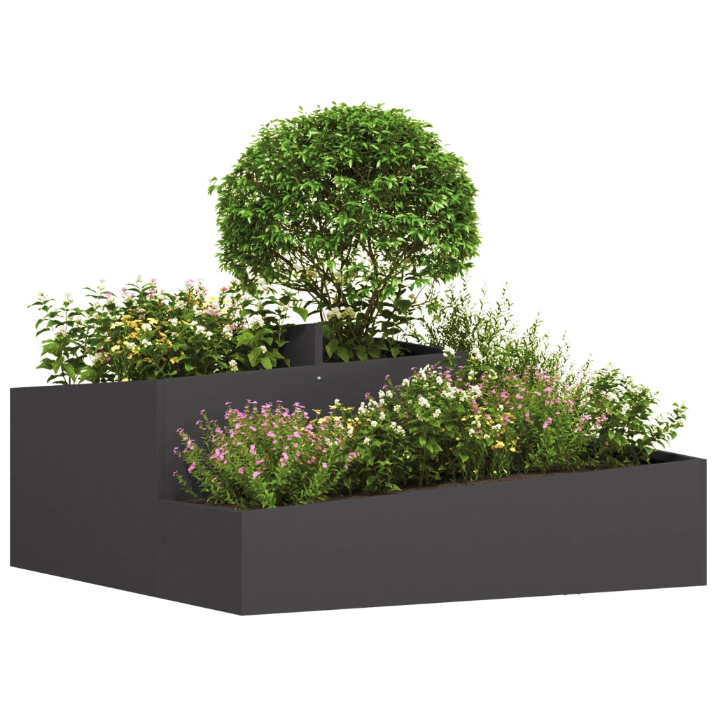 Vasi & Fioriere Nero Metallo Grande Intarsi decorativi Fioriera